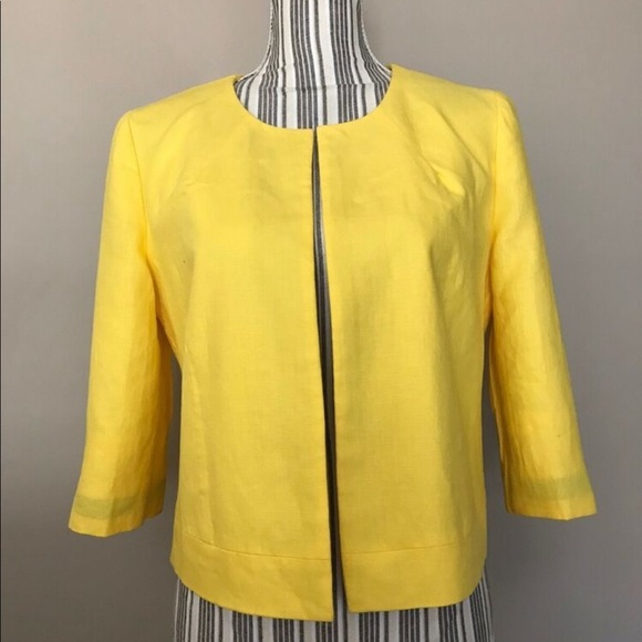 J. Crew Baird McNutt linen blazer Yellow Size 0 - Picture 3 of 4